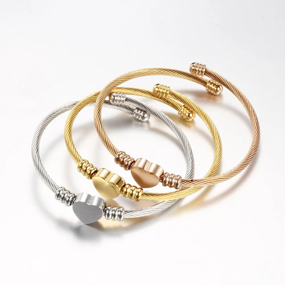 Hot Heart Shaped Charm Stainless Steel Woven Bracelet Women’s Versatile Bracelet Bracelet