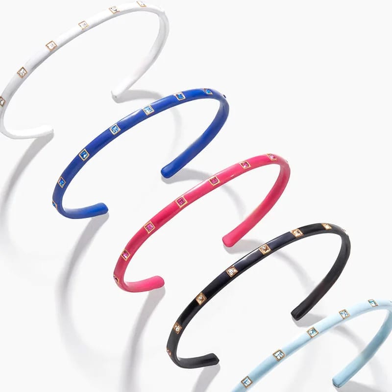 New Trend High Quality 18k Gold Plated Brass Bracelet Cuff Colorful Enamel Zircon Bracelet Bangle For Women Bracelet