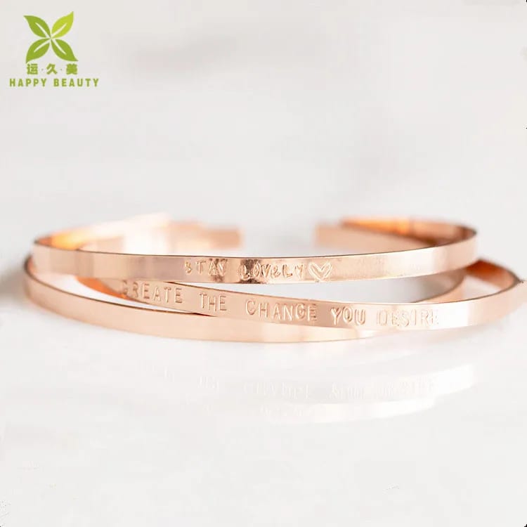 Engrave Customized Silver/gold/rose Gold Bracelets And Bangles Wholesale Bracelet