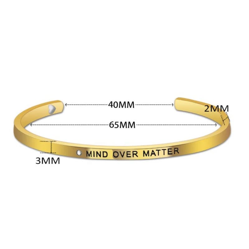 Custom Engraved Stainless Steel Inspirational Open Cuff Bangle Bracelet Jewelry With Stone Bracelet