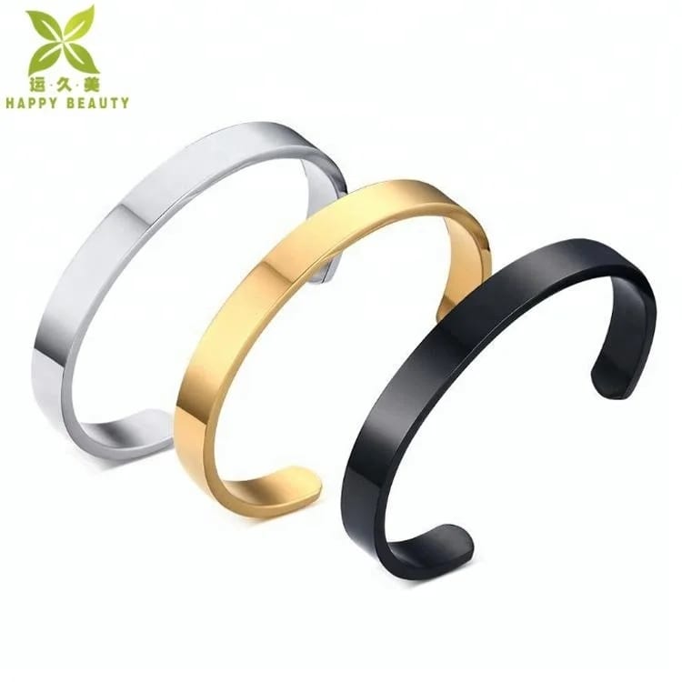 Personalized Stainless Steel Open Adjustable Custom Engraving Cuff Bangle Bracelet Jewelry Bracelet