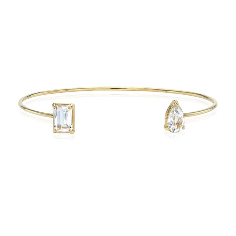 Fashion Fine Design 925 Sterling Silver Cubic Zirconia Open Adjustable Cuff Bangles Bracelet Jewelry Women Bracelet