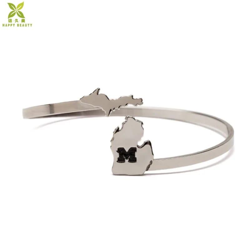 Manufacturer University Of Michigan Bracelet Jewelry Letter M Bracelet For Michigan Wolverines Fan Bracelet