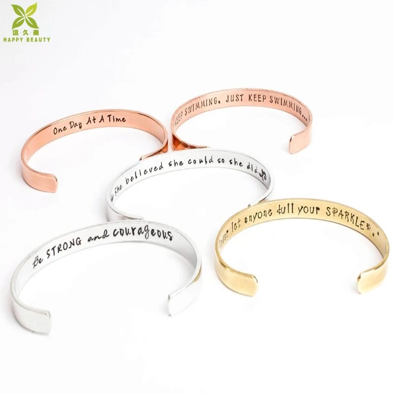 Personalized Engraved Stainless Steel Jewelry Cuff Bangle Bracelet Bracelet