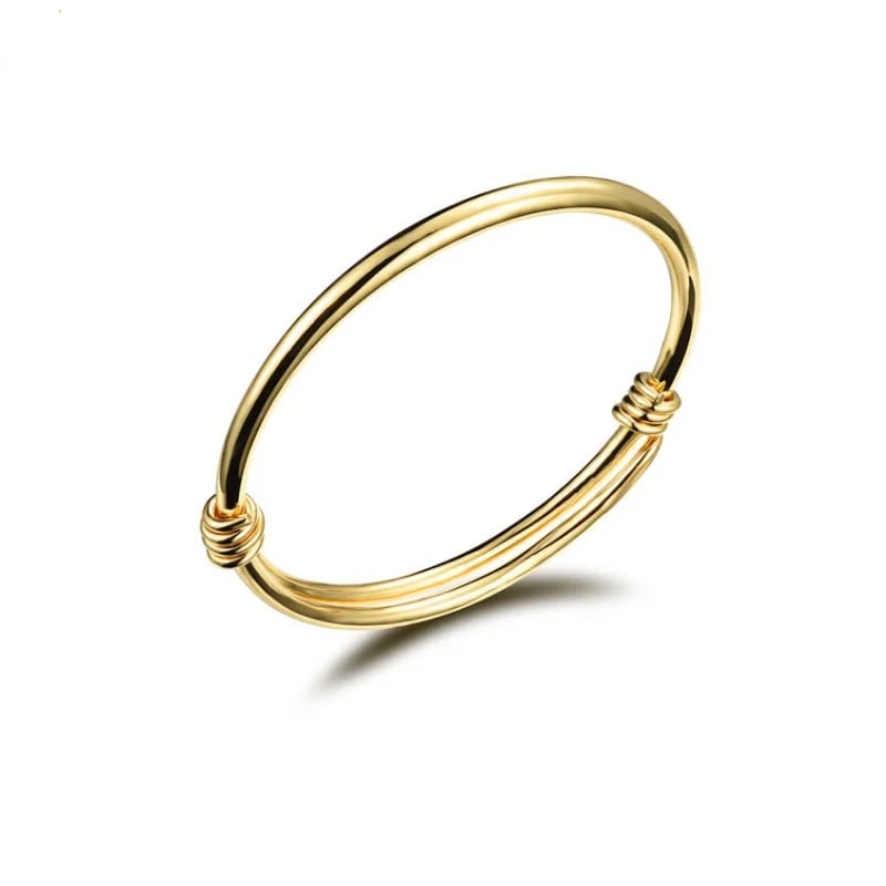 Fashion Custom 18k Yellow Gold Color Lovely Children Kid Baby Girl Infant Baby Bangle Bracelet Bracelet