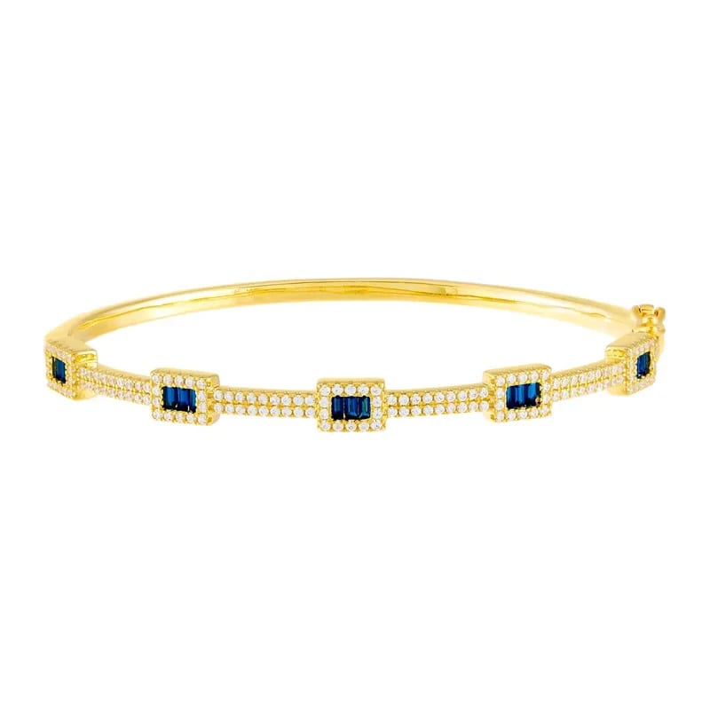 Fine Fashion Jewelry Micro Pave Cz Diamond Baguette Tennis Bangle Bracelet For Woman Bracelet Bracelet