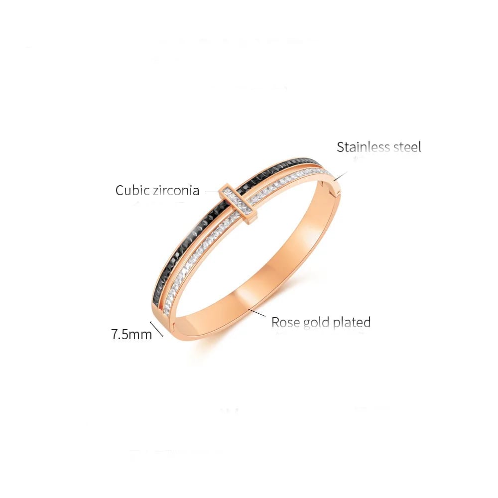 Fine Jewelry Diamond Bracelets Stainless Steel Rose Gold Plated Zircon Bracelets For Women Bracelet