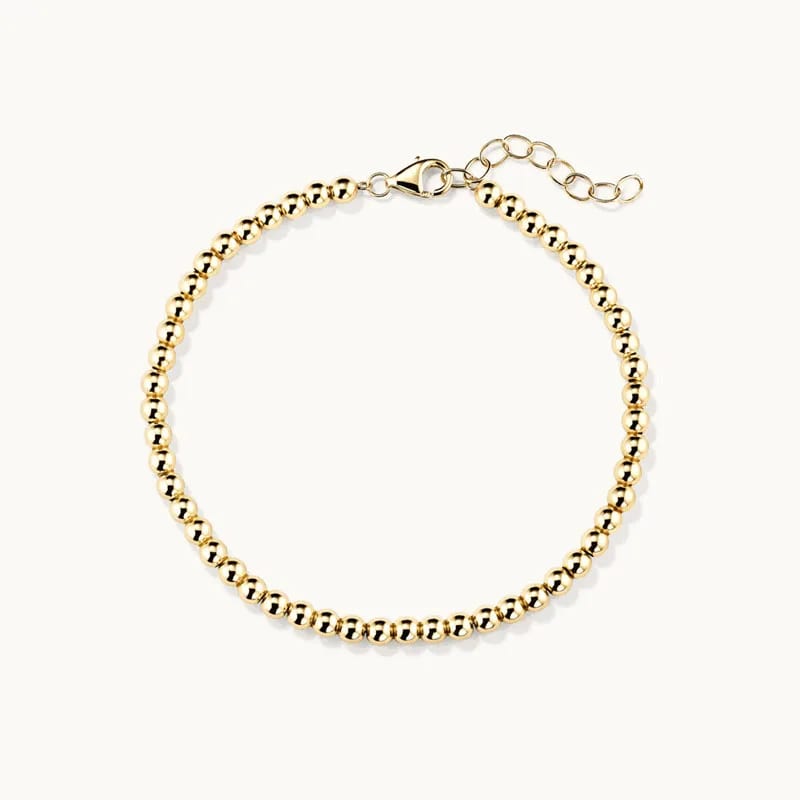 Factory Wholesale Custom 18k Gold Plated 3mm Beads Metallic Sphere Bracelet For Women And Girls Bracelet