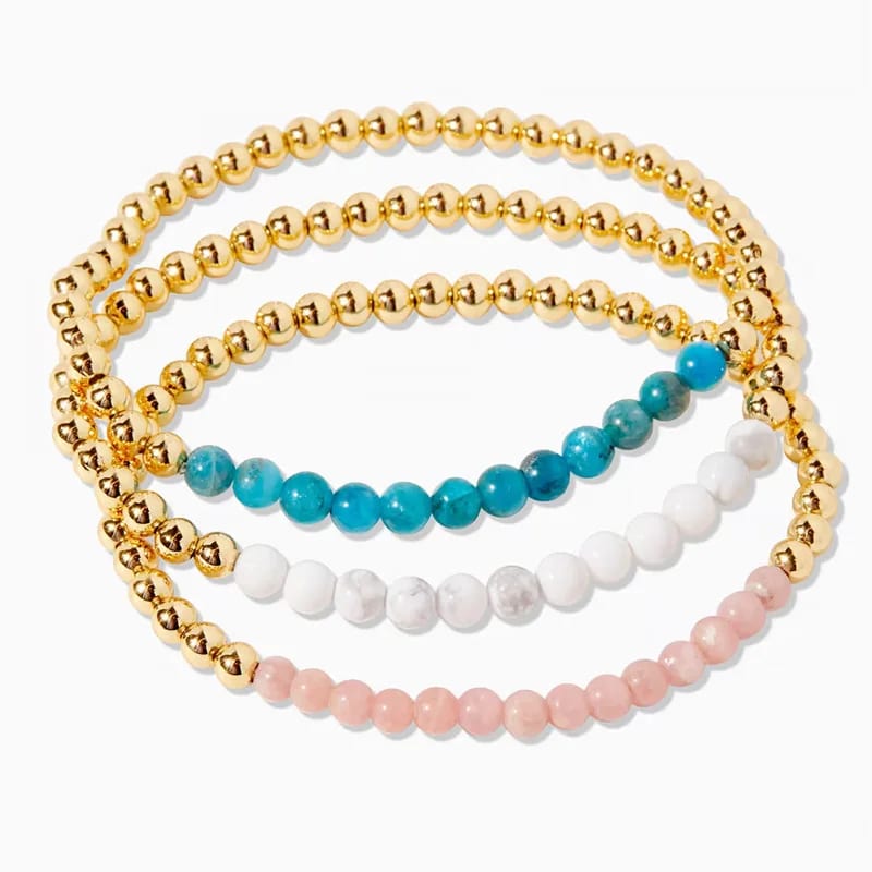 Wholesale Natural Gemstone Beads Bracelet Power Gem Stone Stretch Elastic Bracelets For Women Bracelet