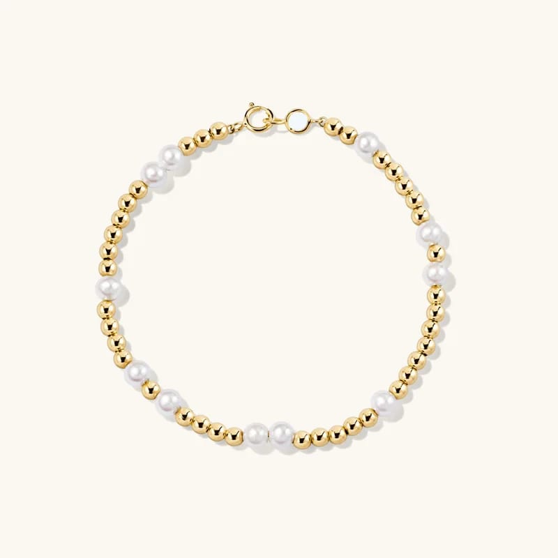 Fine Fashion Jewelry 18k Gold Plated Adjustable Bold Spheres Freshwater Pearl Bracelet For Women Bracelet