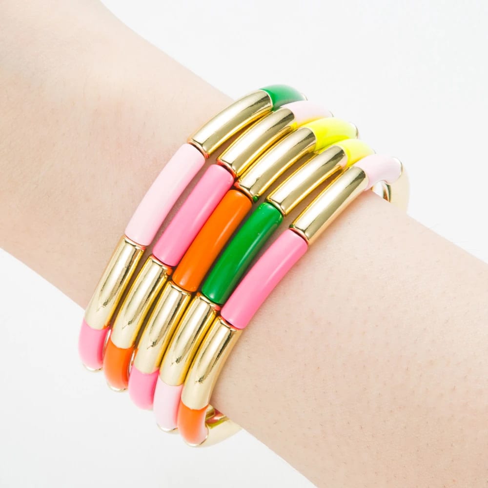 2023 New Arrival Competitive Price Colorful Gold Enamel Tile Bracelet Bracelet