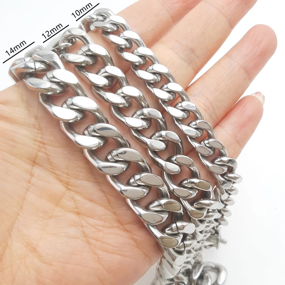 14mm Cuban Link Necklace Or Bracelet Women Men 10mm Cuban Link Chain 9” Cuban Bracelet Diy Accessories Bracelet