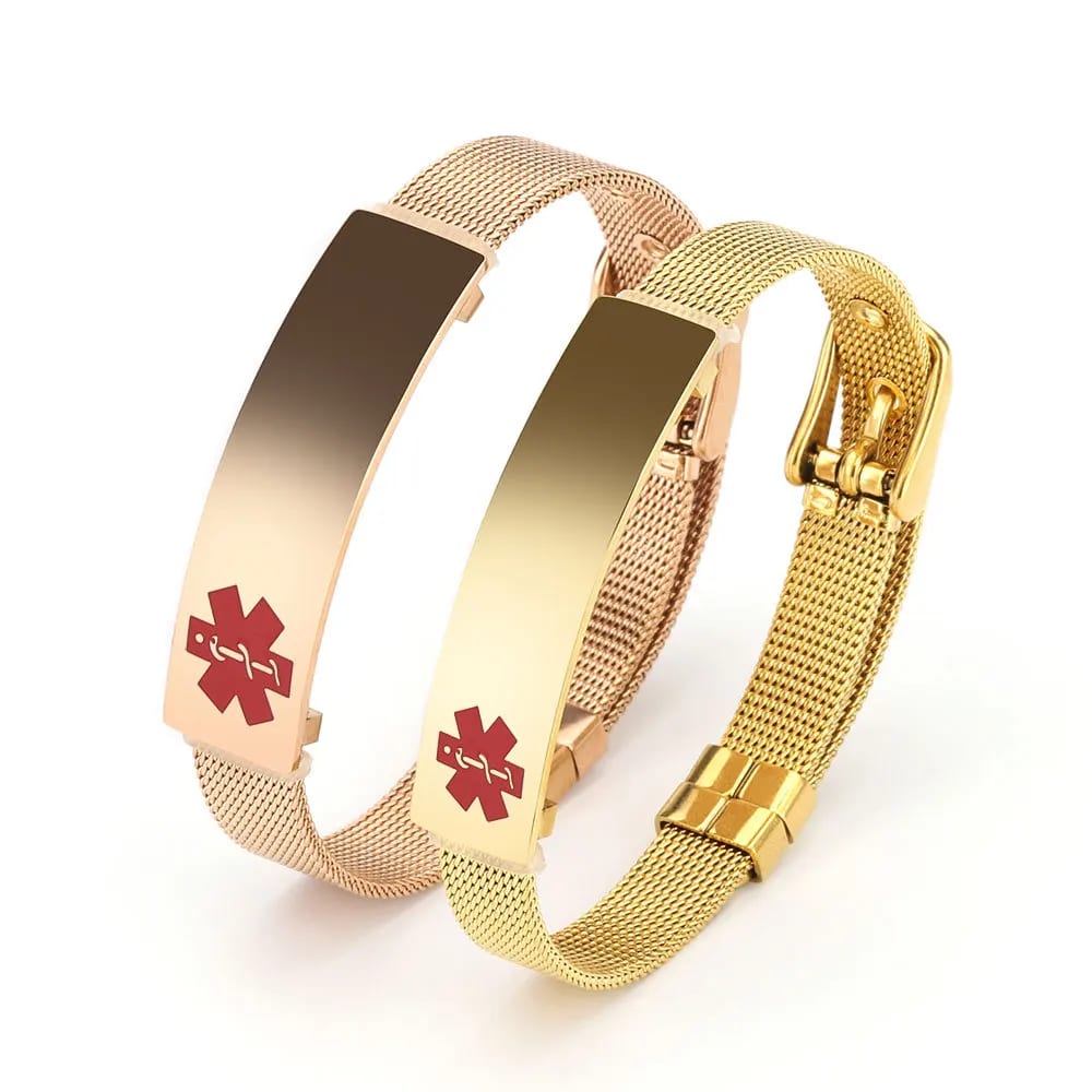 Factory Surgical Titanium Steel Therapy Alert Bangle Emergency Medical Symbol Emergency Bracelet Bracelet