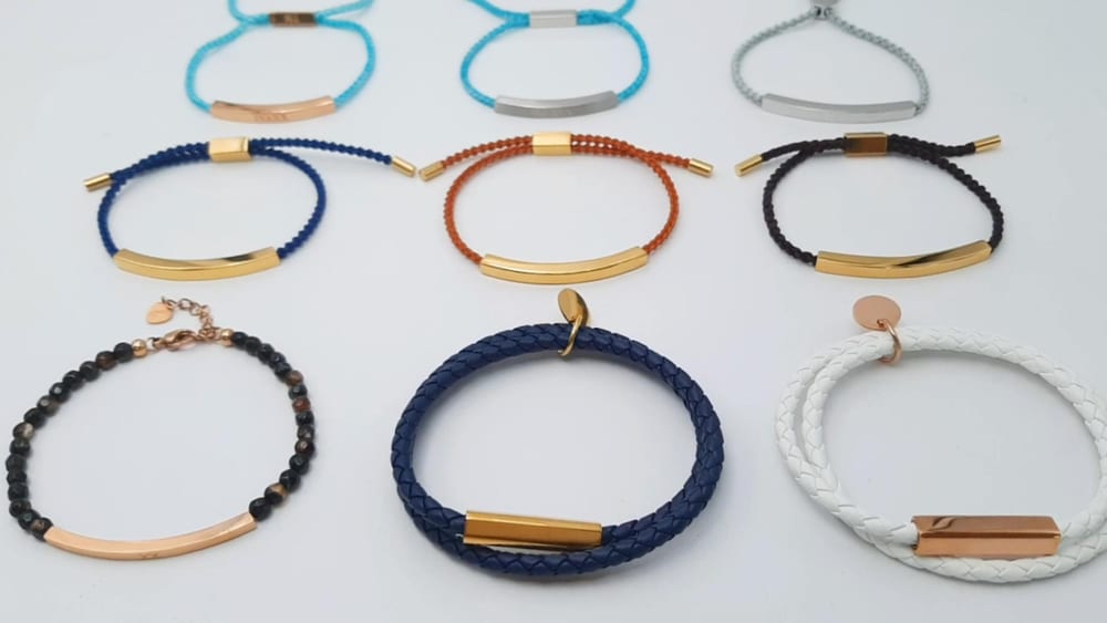 Wholesale colorful adjustable braided rope bracelets engraved bracelet