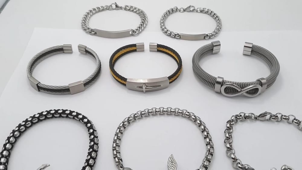 High Quality Men’s Stainless Steel Cross Anchor Bar Wire Design Bracelet Wholesale