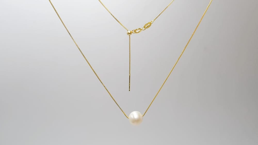 Hot Sale Adjustable Sterling Silver Freshwater Pearl Pendant Necklace for Women