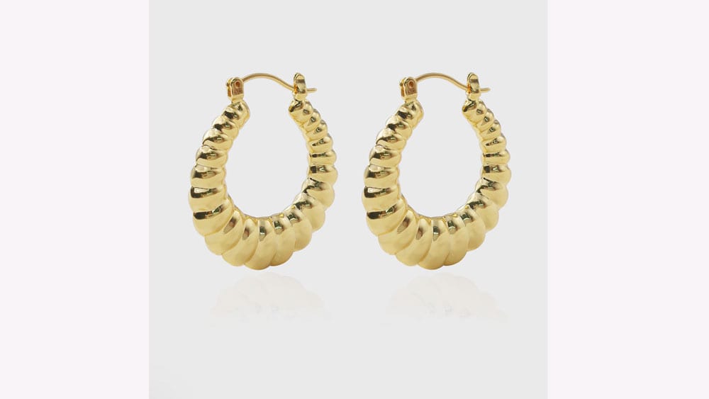 Hot sale croissant dome hoop earring