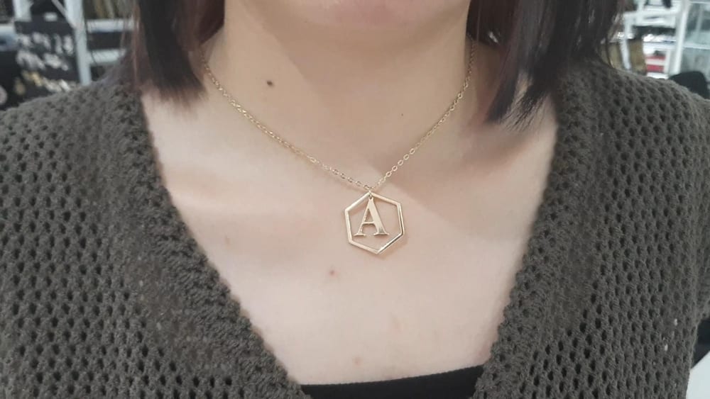 Personalized Metal Capital Letter A Pendant Necklace