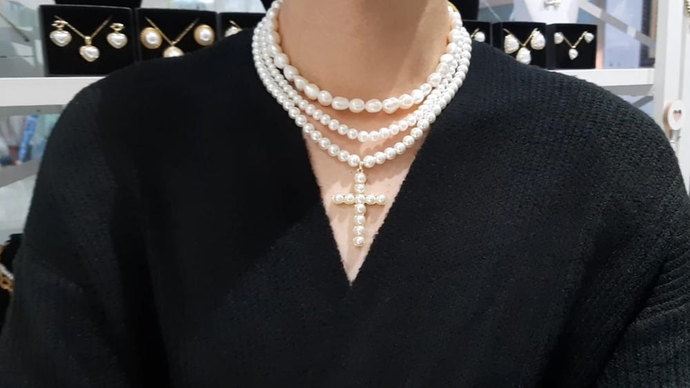 High Quality Natural Freshwater Pearl Choker Pearl Necklace for men and women