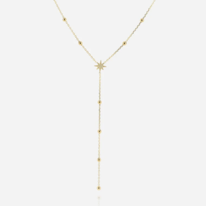 14K gold plated Y-shaped zircon necklace for women, minimalist clavicle chain, elegant European style jewelry
