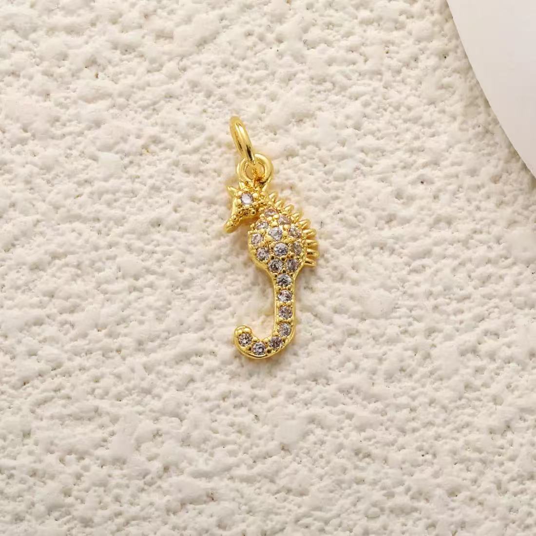 Ocean shell starfish conchar charm style 23, real gold plated copper pendant for DIY jewelry making