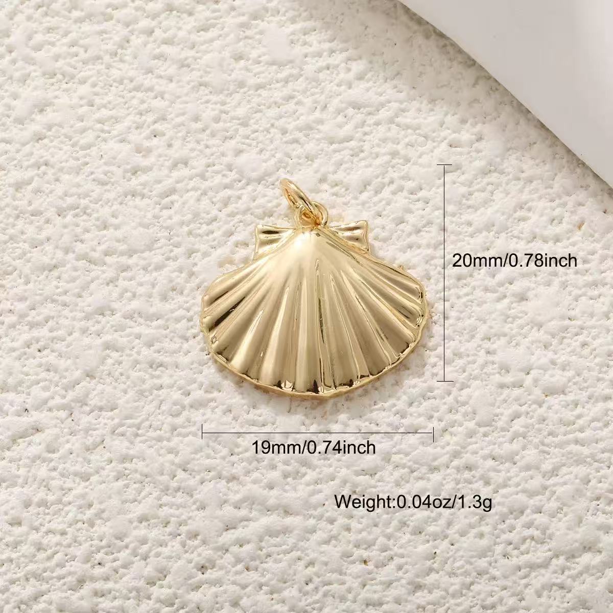 Ocean shell starfish conchar charm style 13, real gold plated copper pendant for DIY jewelry making
