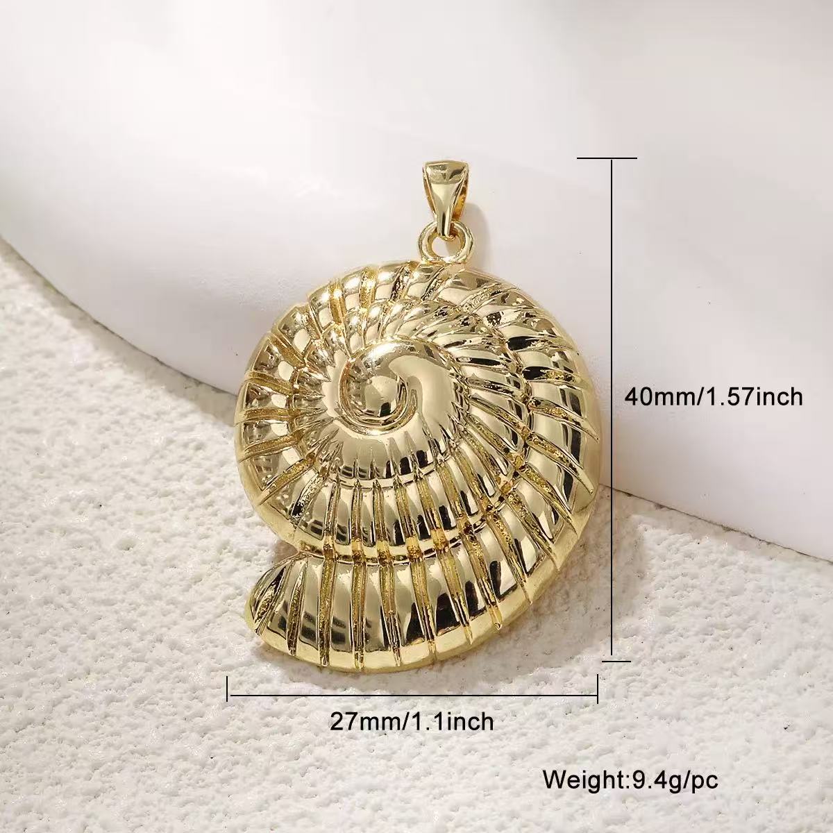 Ocean shell starfish conchar charm style 15, real gold plated copper pendant for DIY jewelry making