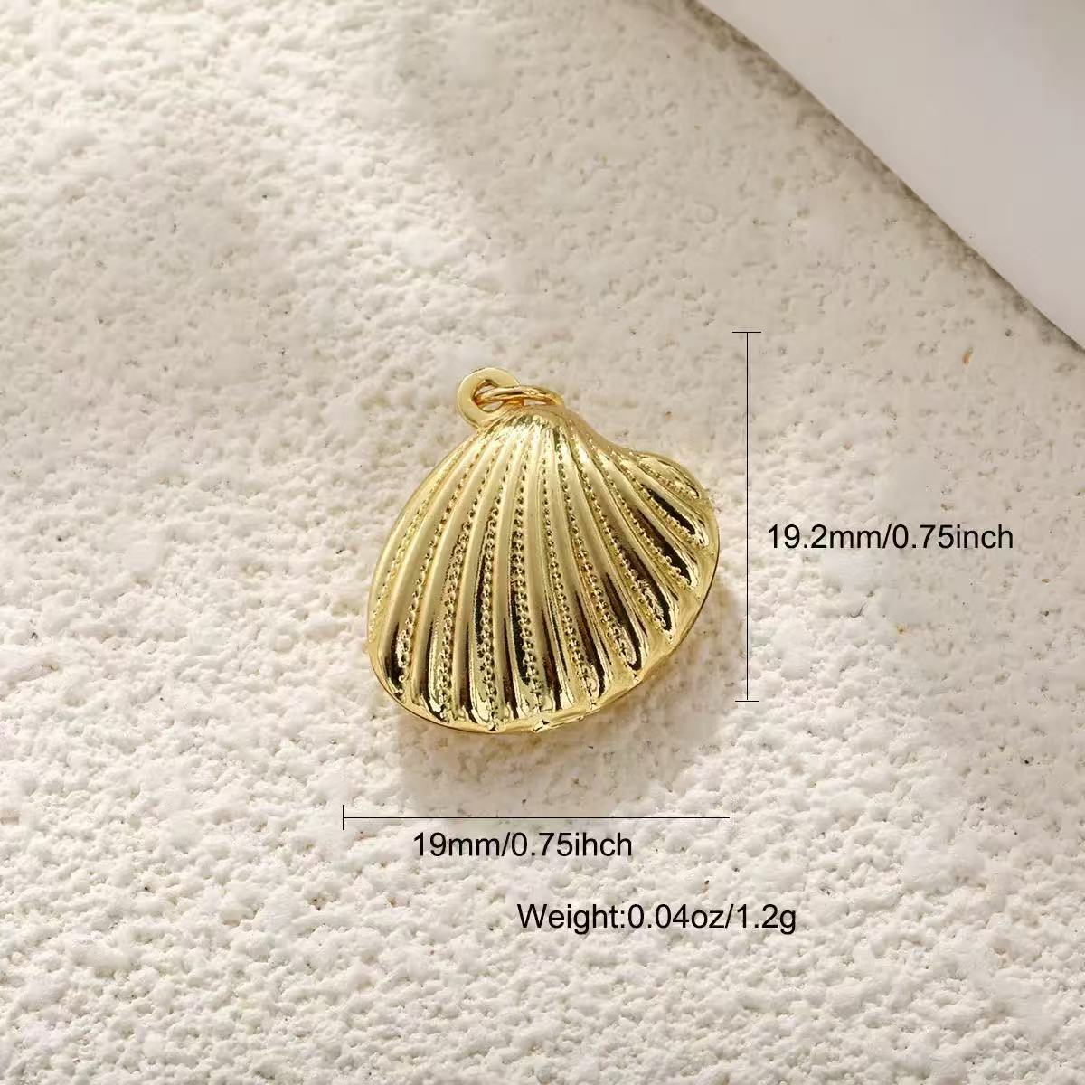 Ocean shell starfish conchar charm style 9, real gold plated copper pendant for DIY jewelry making