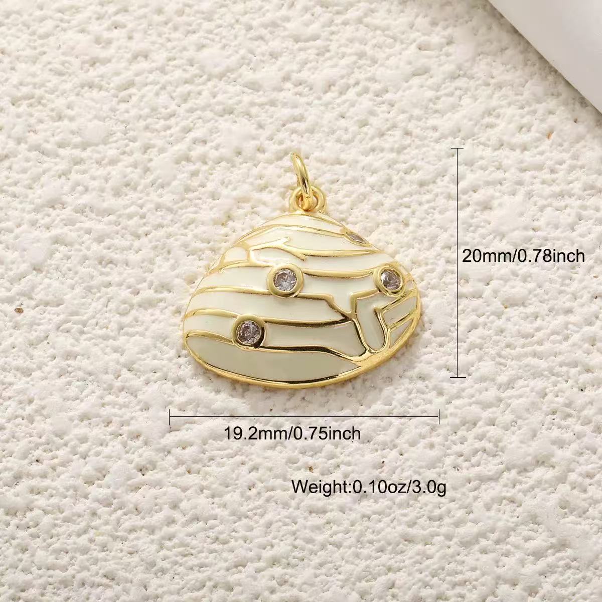 Ocean shell starfish conchar charm style 12, real gold plated copper pendant for DIY jewelry making