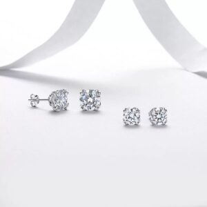 S925 silver moissanite octopus claw stud earrings, light luxury versatile commute ear jewelry